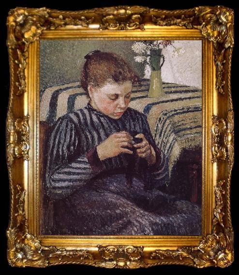 framed  Camille Pissarro Woman Sewing, ta009-2