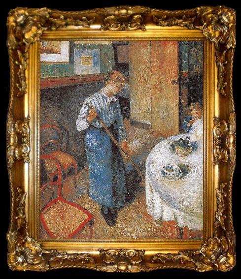 framed  Camille Pissarro maid, ta009-2