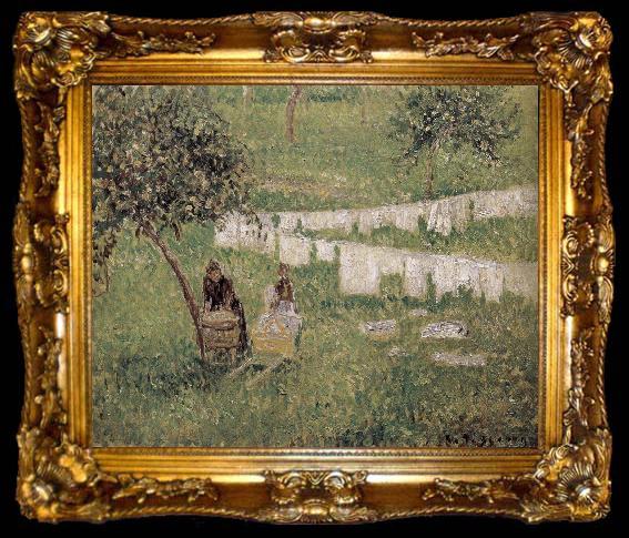 framed  Camille Pissarro for women Laundry, ta009-2