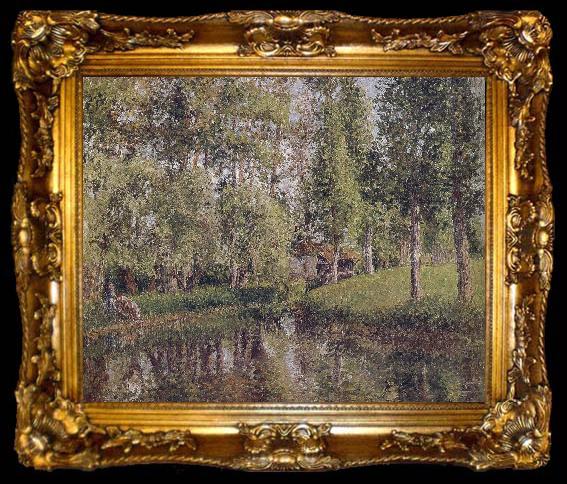 framed  Camille Pissarro forest Laundry, ta009-2