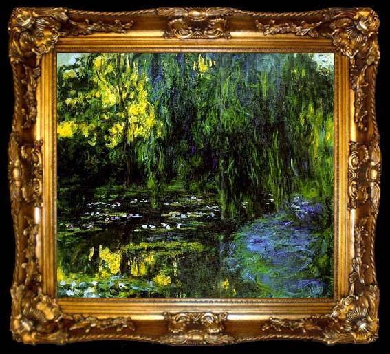 framed  Claude Monet Water Lily Pond and Weeping Willow,, ta009-2