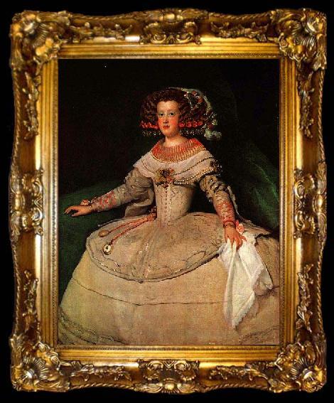 framed  Diego Velazquez Portrait of the Infanta Maria Theresa of Spain, Philip IV daughter, ta009-2