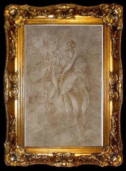 framed  El Greco Study for St John the Evangelist and an Angel, ta009-2