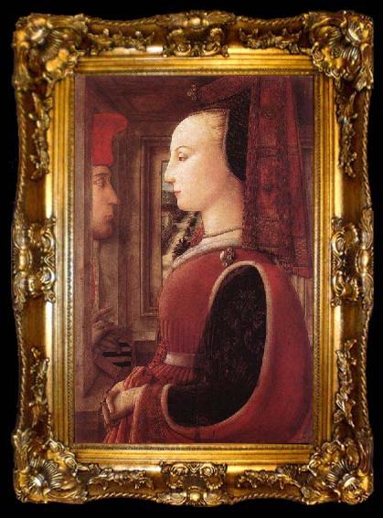 framed  Fra Filippo Lippi Portrait of a Man and Woman at a Casement, ta009-2