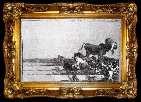 framed  Francisco de goya y Lucientes Unfortunate Events in the Front Seats of the Ring of Madrid, ta009-2