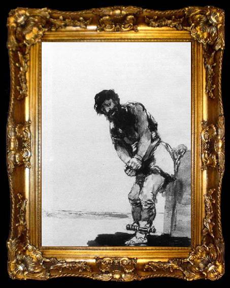 framed  Francisco de goya y Lucientes Chained Prisoner, ta009-2