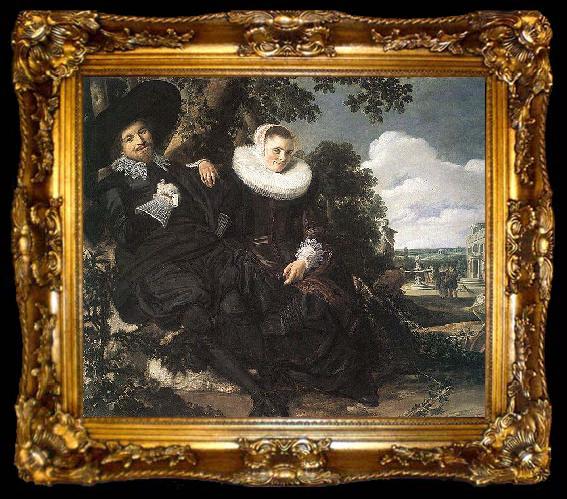 framed  Frans Hals Married Couple in a Garden WGA, ta009-2