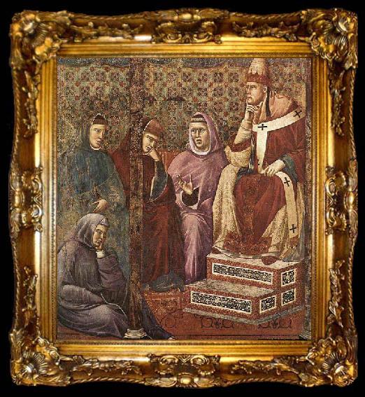 framed  GIOTTO di Bondone St Francis Preaching before Honorius III, ta009-2