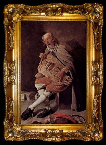framed  Georges de La Tour Hurdy gurdy player, ta009-2