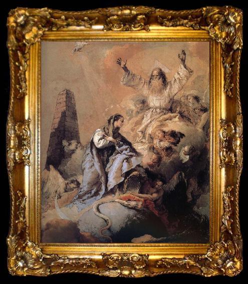 framed  Giovanni Battista Tiepolo Sense of the story of the Holy Spirit and progesterone, ta009-2