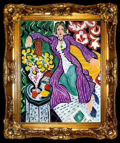 framed  Henri Matisse Woman in a Purple Coat, ta009-2