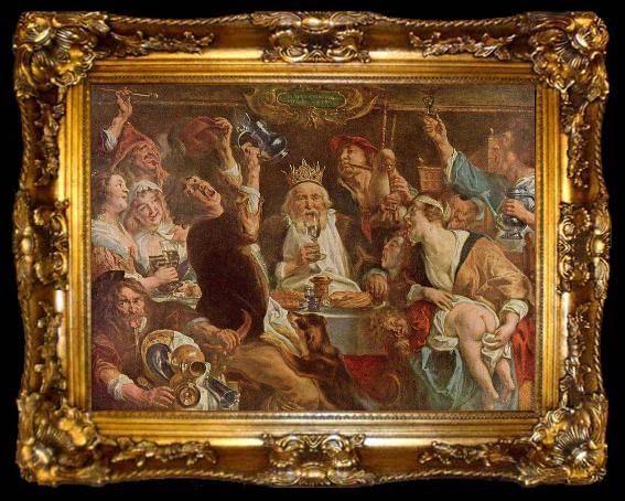 framed  Jacob Jordaens Jacob Jordaens. The King Drinks, ta009-2