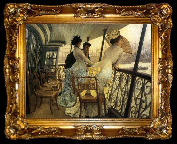 framed  James Tissot The Gallery of H.M.S., ta009-2