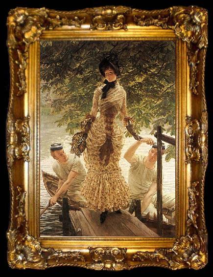 framed  James Tissot On the Thames, ta009-2