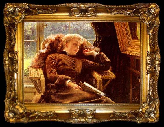framed  James Tissot Kathleen Newton In An Armchair, ta009-2