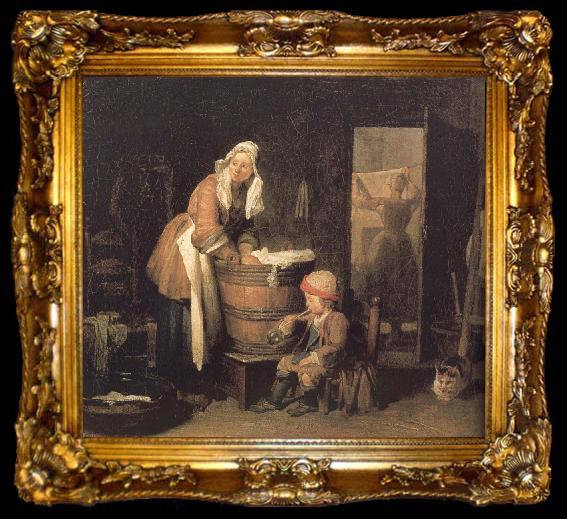 framed  Jean Baptiste Simeon Chardin Women washing clothes, ta009-2