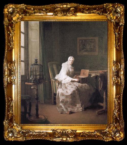 framed  Jean Baptiste Simeon Chardin Birdie and woman, ta009-2