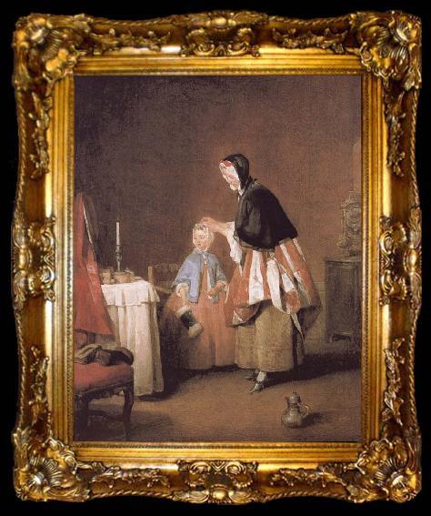 framed  Jean Baptiste Simeon Chardin Dressed in the morning, ta009-2