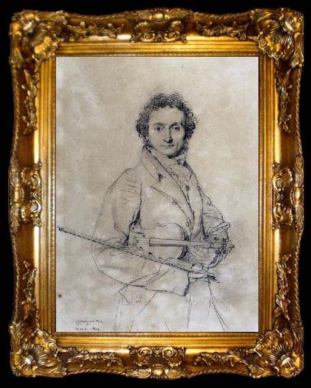 framed  Jean-Auguste Dominique Ingres The Violinist Niccol, ta009-2