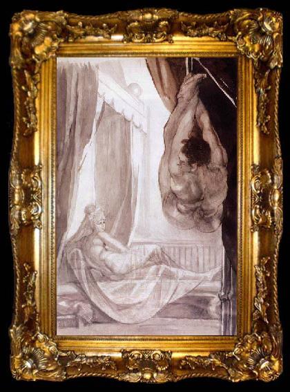 framed  Johann Heinrich Fuseli Brunhilde Observing Gunther, ta009-2