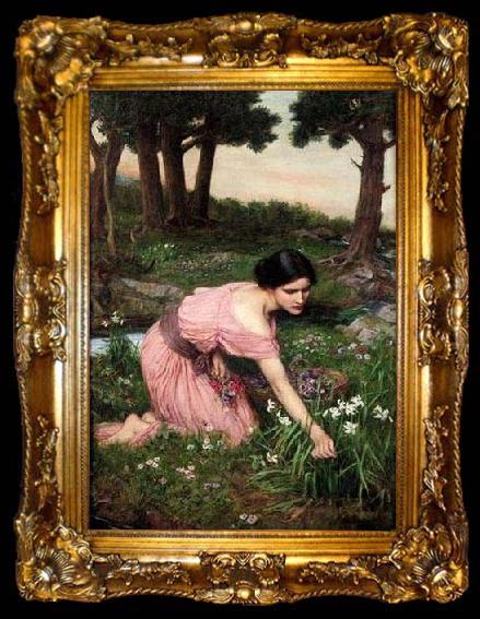 framed  John William Waterhouse Spring Spreads One Green Lap of Flowers, ta009-2
