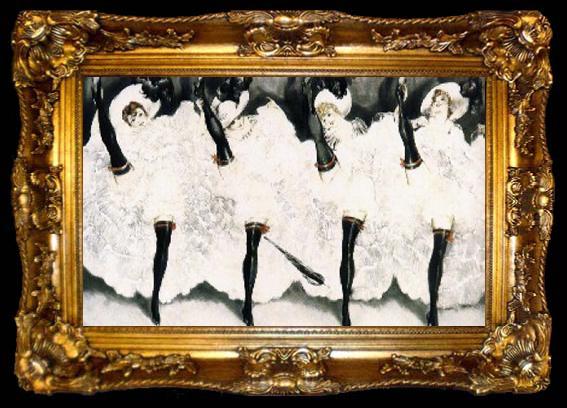 framed  Louis Lcart French four Fangbu Dance, ta009-2