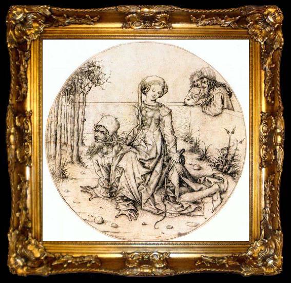 framed  Master of the Housebook Aristotle and Phyllis, ta009-2