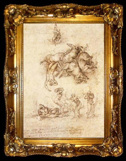 framed  Michelangelo Buonarroti The Fall of Phaeton, ta009-2