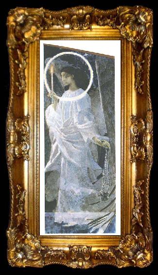 framed  Mikhail Vrubel Angel with Censer and Candle, ta009-2