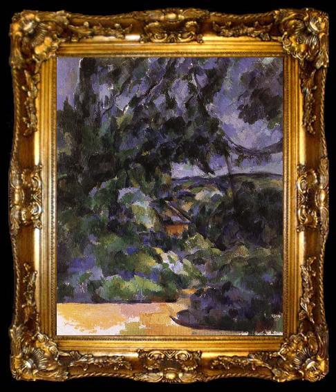 framed  Paul Cezanne blue landscape, ta009-2