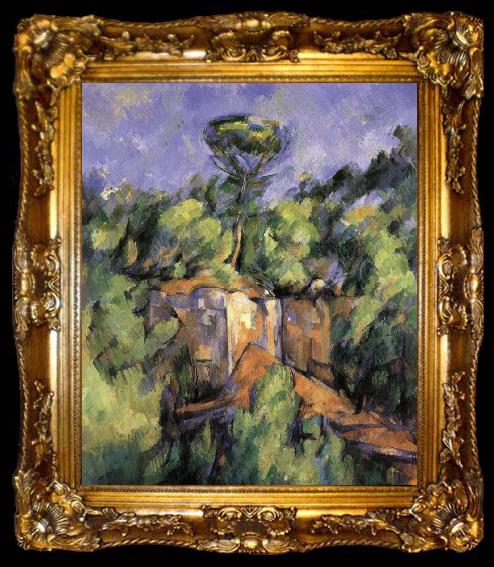 framed  Paul Cezanne landscape rocks 2, ta009-2