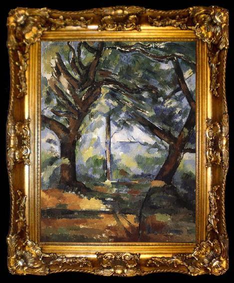 framed  Paul Cezanne tree, ta009-2