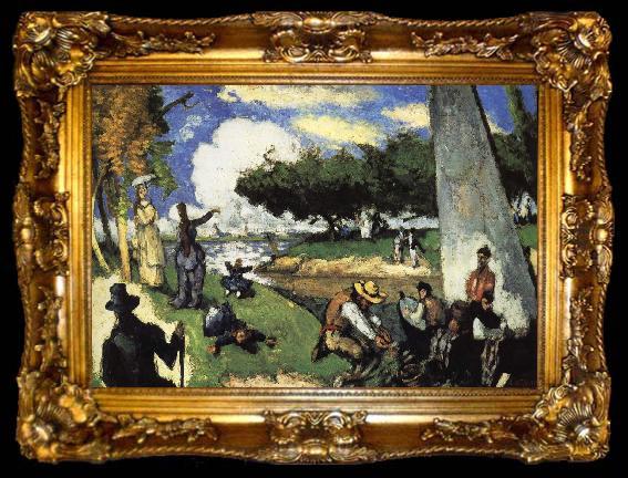 framed  Paul Cezanne fisherman, ta009-2