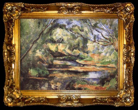 framed  Paul Cezanne of the river through the woods, ta009-2