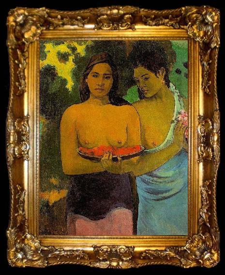 framed  Paul Gauguin Two Tahitian Women, ta009-2
