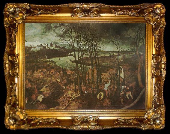 framed  Pieter Bruegel den dystra dagen,februari, ta009-2