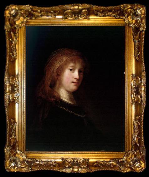 framed  REMBRANDT Harmenszoon van Rijn Portrait of Saskia van Uylenburg, ta009-2