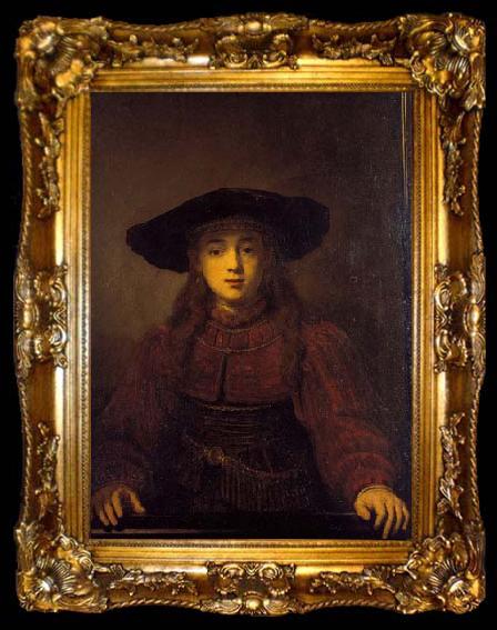 framed  REMBRANDT Harmenszoon van Rijn The Girl in a Picture Frame,, ta009-2