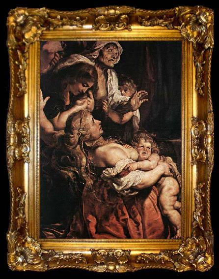 framed  RUBENS, Pieter Pauwel Raising of the Cross, ta009-2