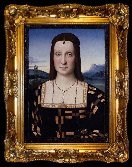 framed  Raphael Portrait of Elisabetta Gonzaga,, ta009-2