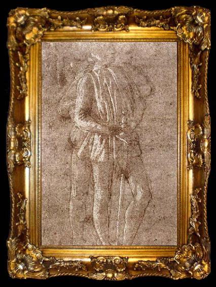 framed  Sandro Botticelli Study of two standing figures, ta009-2