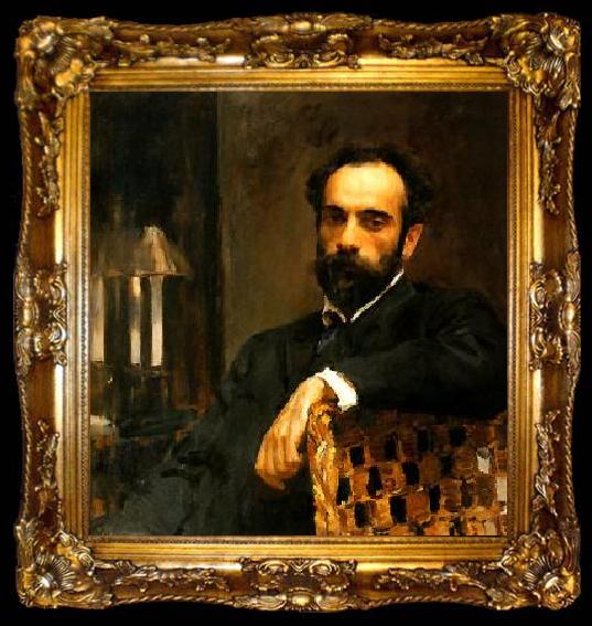 framed  Valentin Serov Portrait of Isaac Levitan, ta009-2