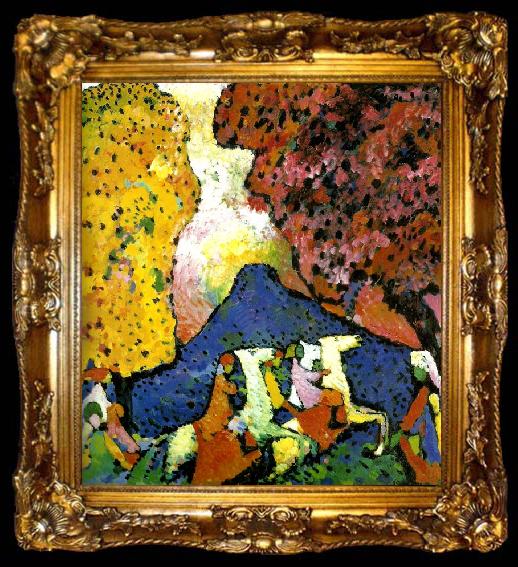 framed  Wassily Kandinsky the blue mountain, ta009-2