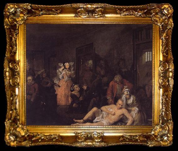 framed  William Hogarth Prodigal son in the madhouse, ta009-2