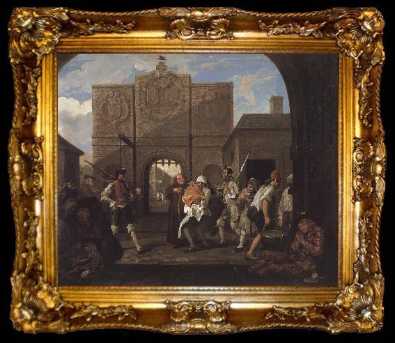 framed  William Hogarth Output of the roast beef of England, ta009-2