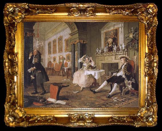framed  William Hogarth Group painting fashionable marriage Breakfast, ta009-2