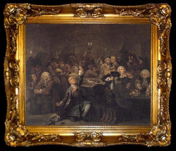 framed  William Hogarth Prodigal son in the casino, ta009-2