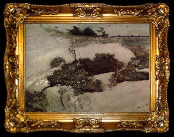 framed  Winslow Homer Maine cliffs, ta009-2