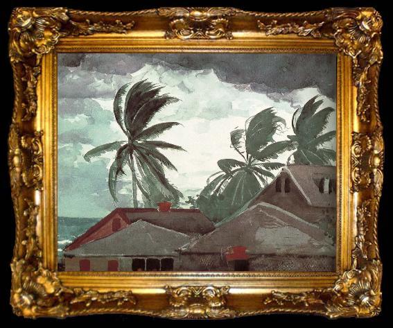 framed  Winslow Homer Hurricane, ta009-2