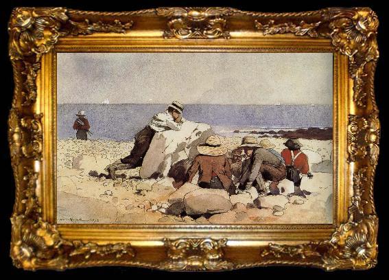 framed  Winslow Homer Baked clams grind, ta009-2